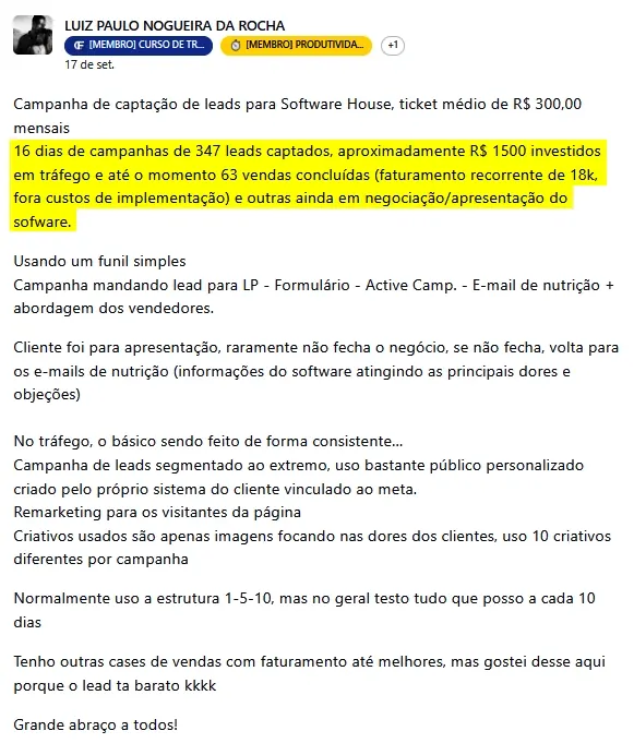 Resultado Luiz Paulo — Software House