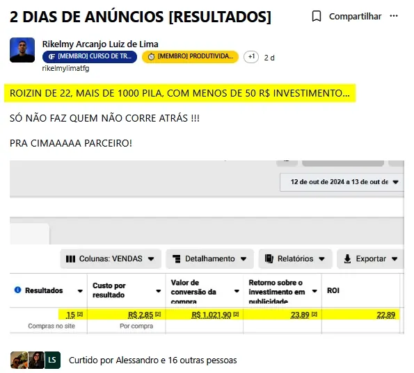 Resultado Rikelmy — 2 dias de anúncios